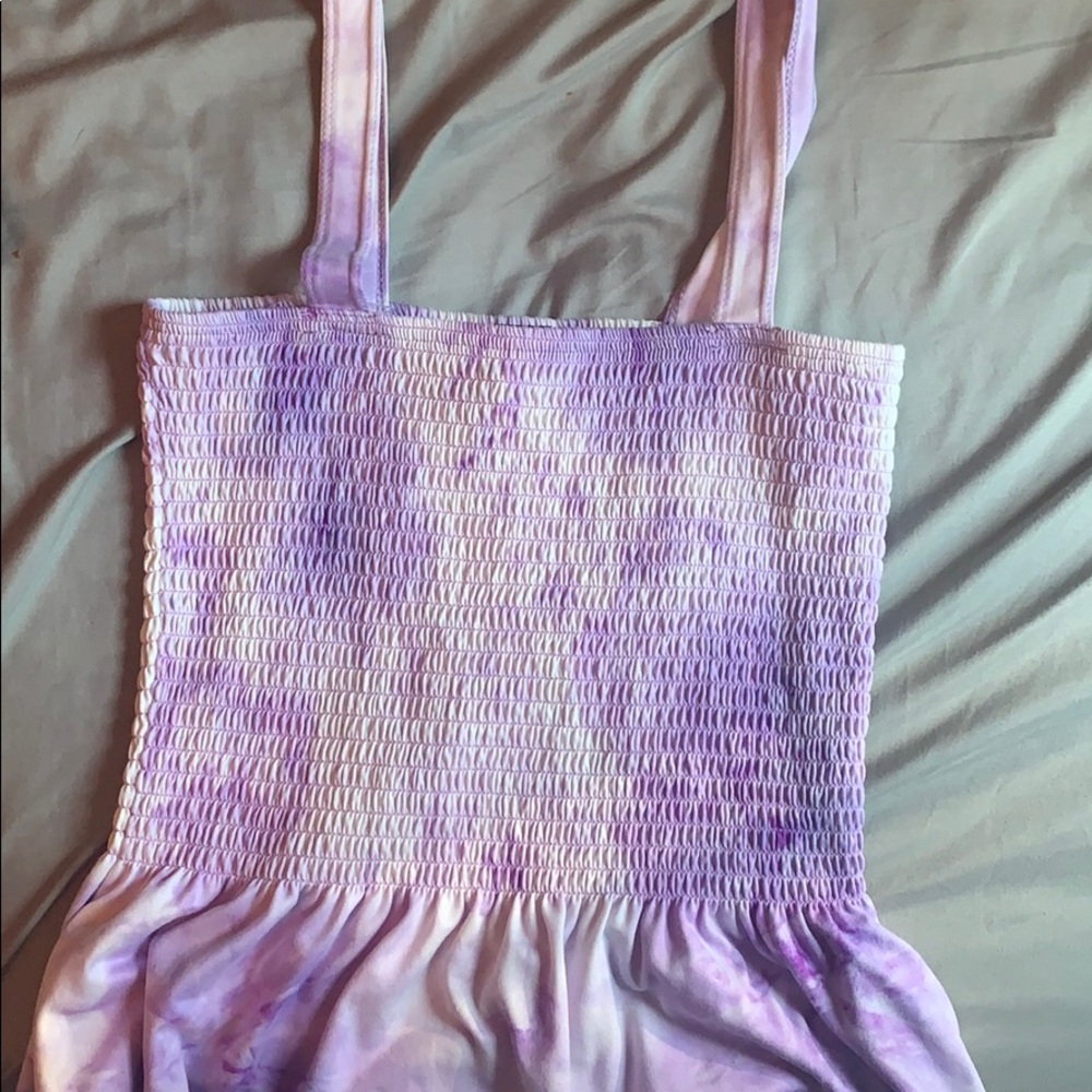 Purple tiedye  tank top/cropped
